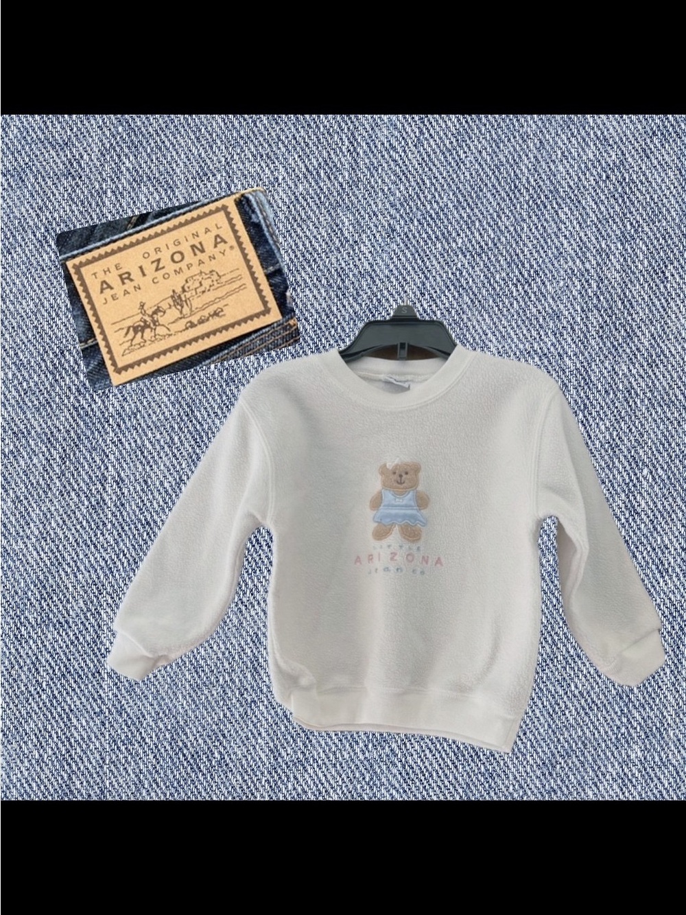 Y2K Arizona Jean Company Off-White Teddy Bear Crewneck Sweatshirt